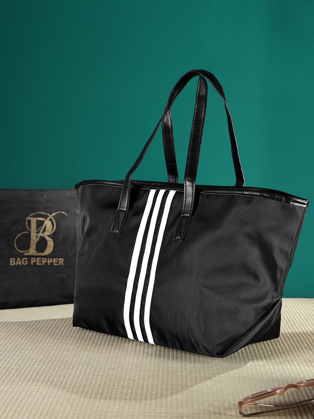 

Bag Pepper PU Shopper Shoulder Bag with Fringed, Black