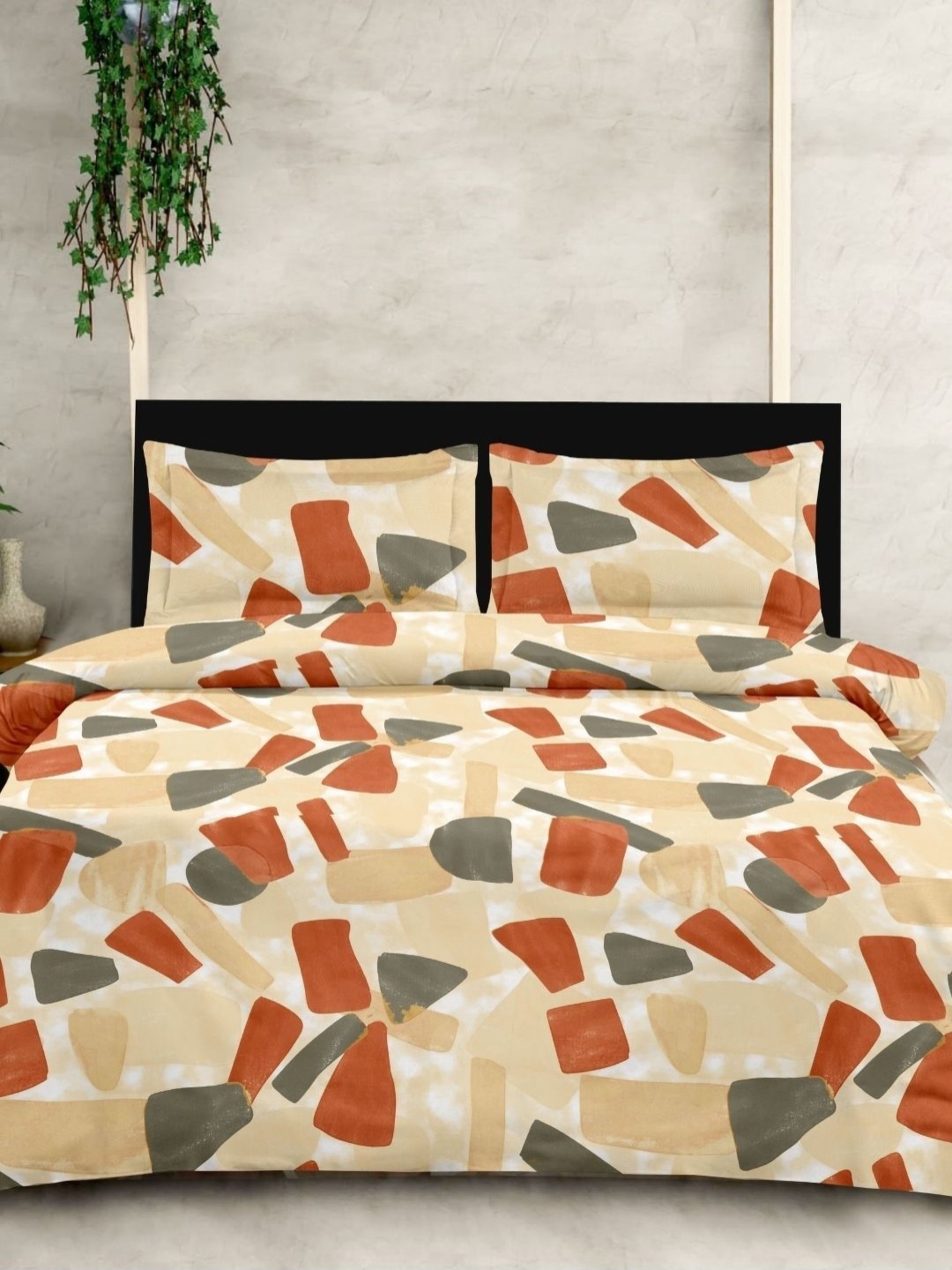 

Sleeping Owls-because your sleep matters Beige Pure Cotton King Bedsheet Set 2.74m x 2.74m