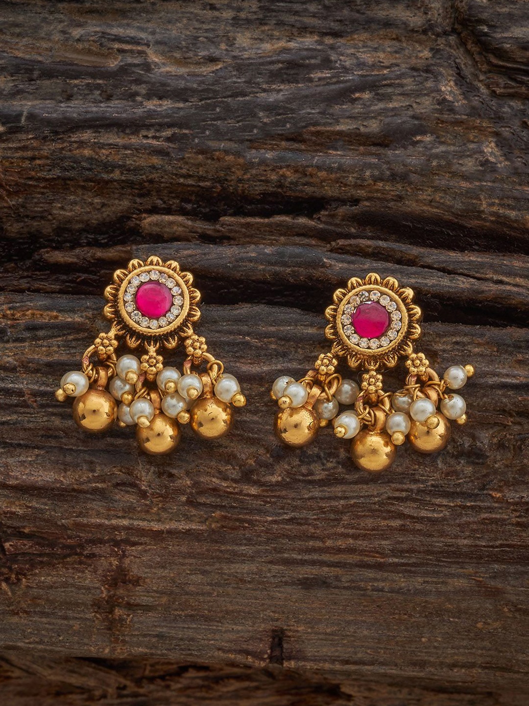 

Kushal's Fashion Jewellery Classic Studs Earrings, Red