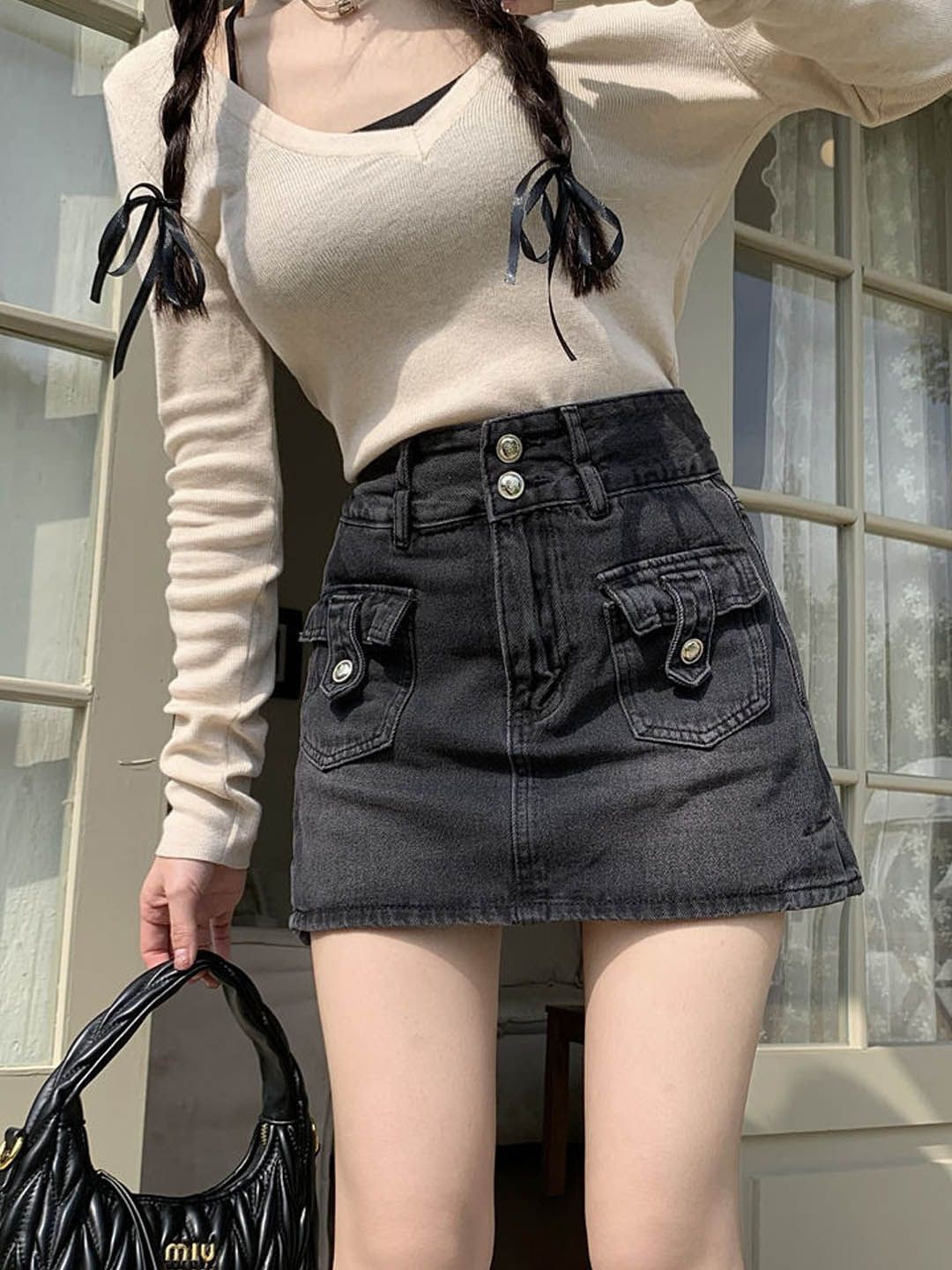 

StyleCast Straight Mini Skirts, Black