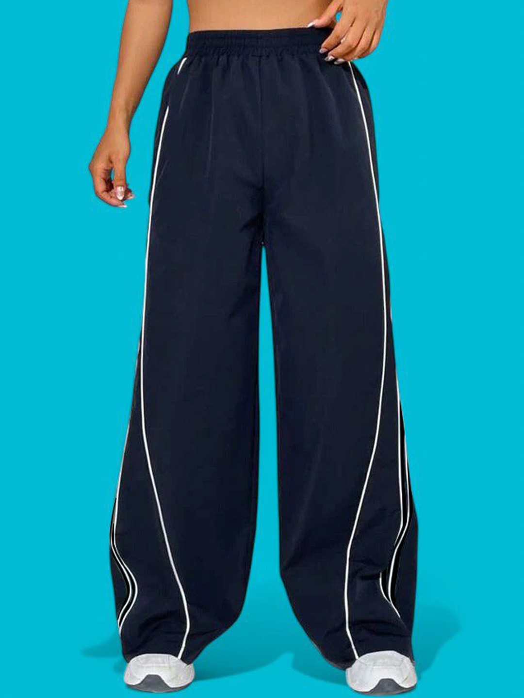 

TABADTOD Women Relaxed Loose Fit Easy Wash Joggers Trousers, Navy blue