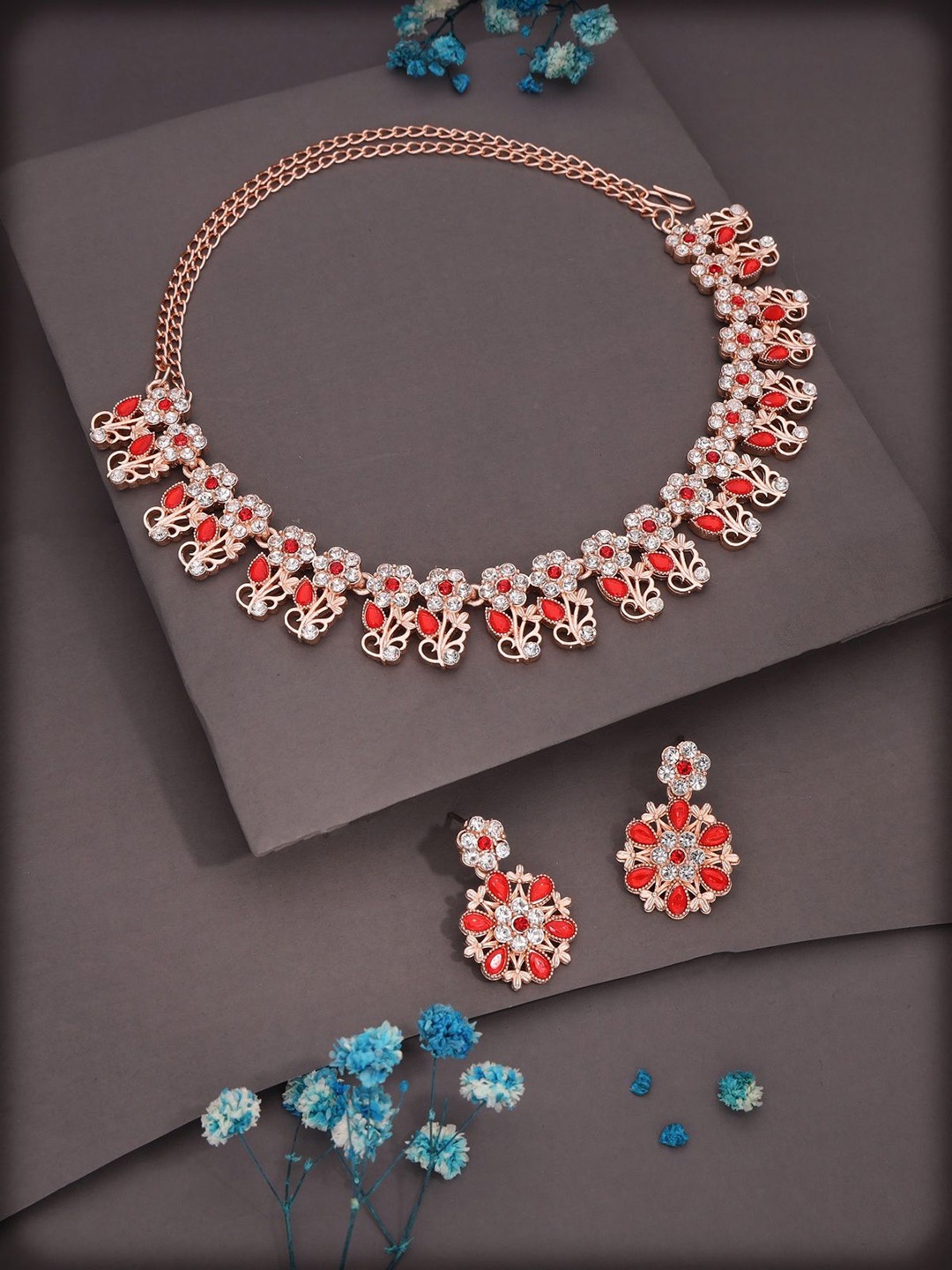 

Lyriss Gold-Plated American Diamond Studded Jewellery Set