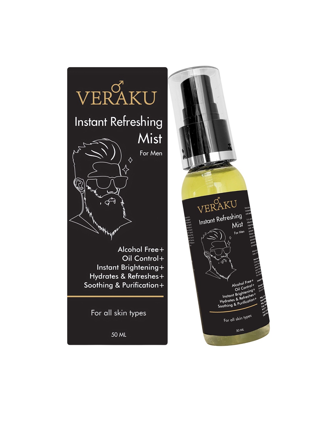 

VERAKU Men Instant Refreshing Mist- 50 ml, Green