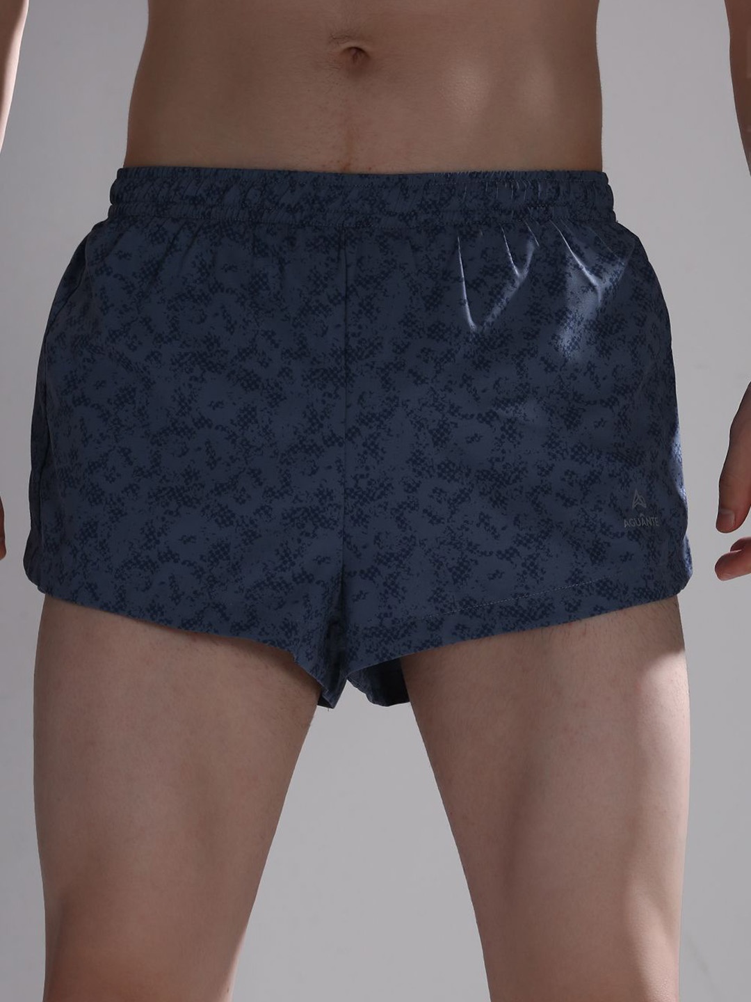 

AGUANTE Men Printed Running Sports Shorts, Grey