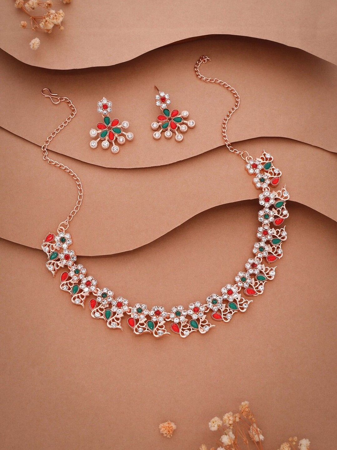 

Lyriss Gold-Plated American Diamond Studded Jewellery Set