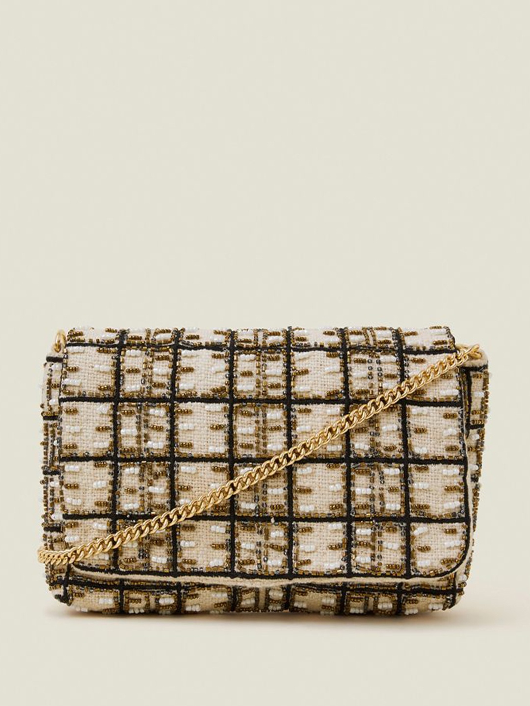 

Accessorize Embellished Purse Clutch, Cream