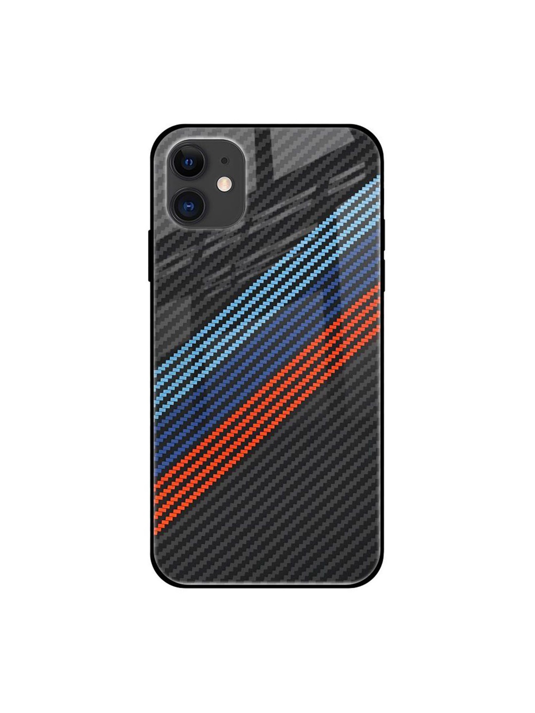 

QRIOH Abstract Printed iPhone 12 Back Case Mobile Accessories, Black