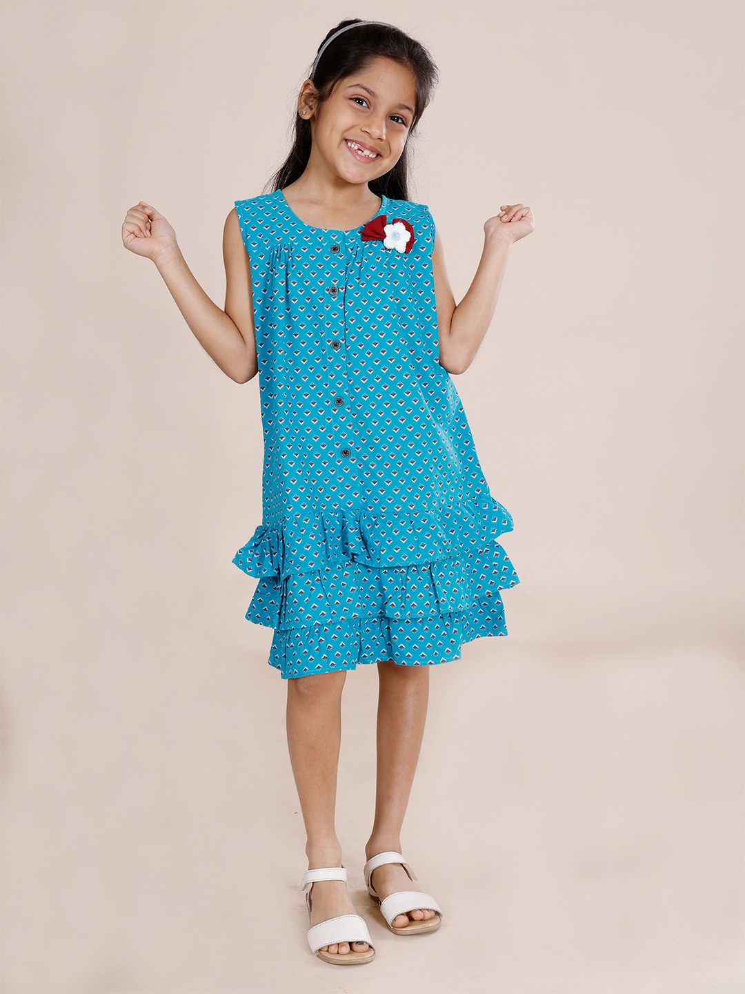 

KiddoPanti Print Fit & Flare Dress, Blue