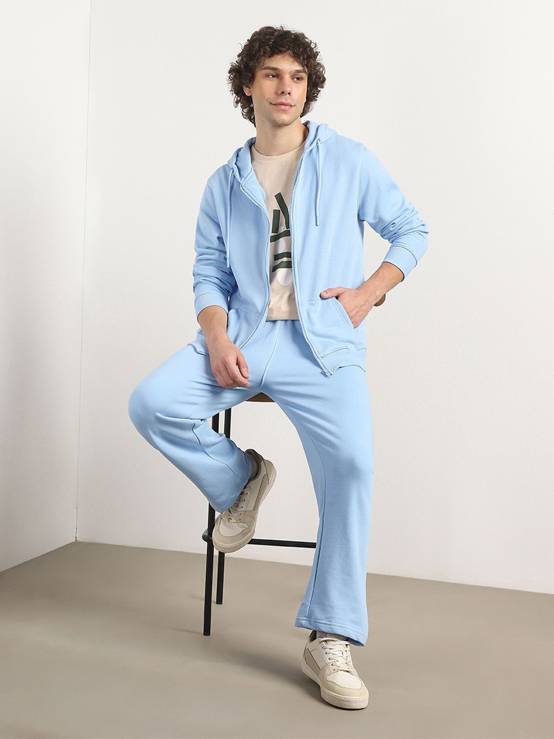 

NOBERO Men Hooded Heavy Duty Co-ords Set, Blue
