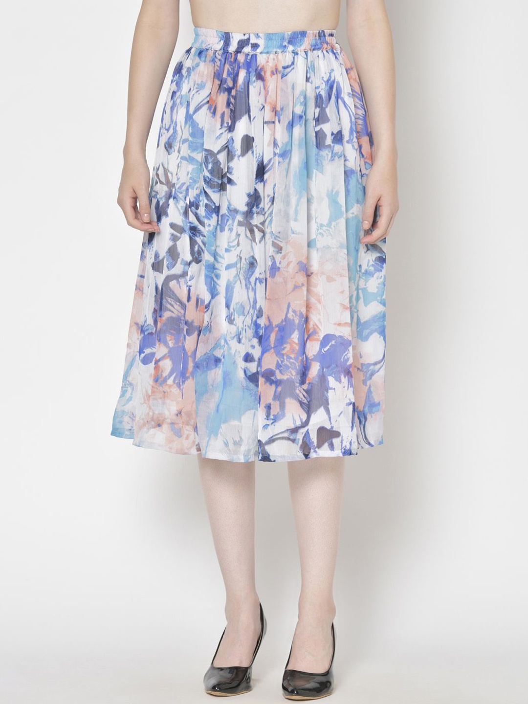 

Moda Rapido Printed A-Line Midi Skirt, Black