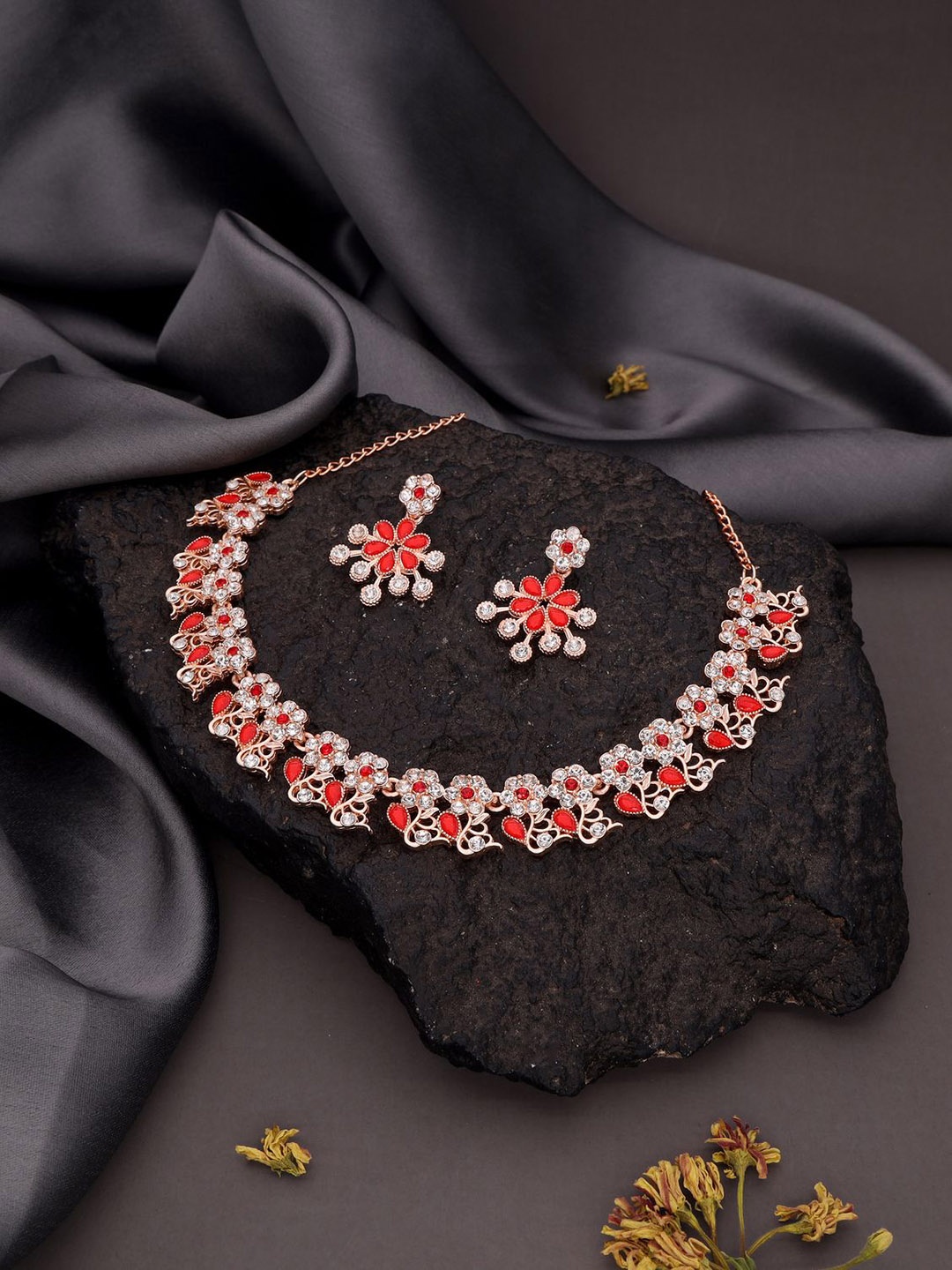 

Lyriss Gold-Plated American Diamond Studded Jewellery Set