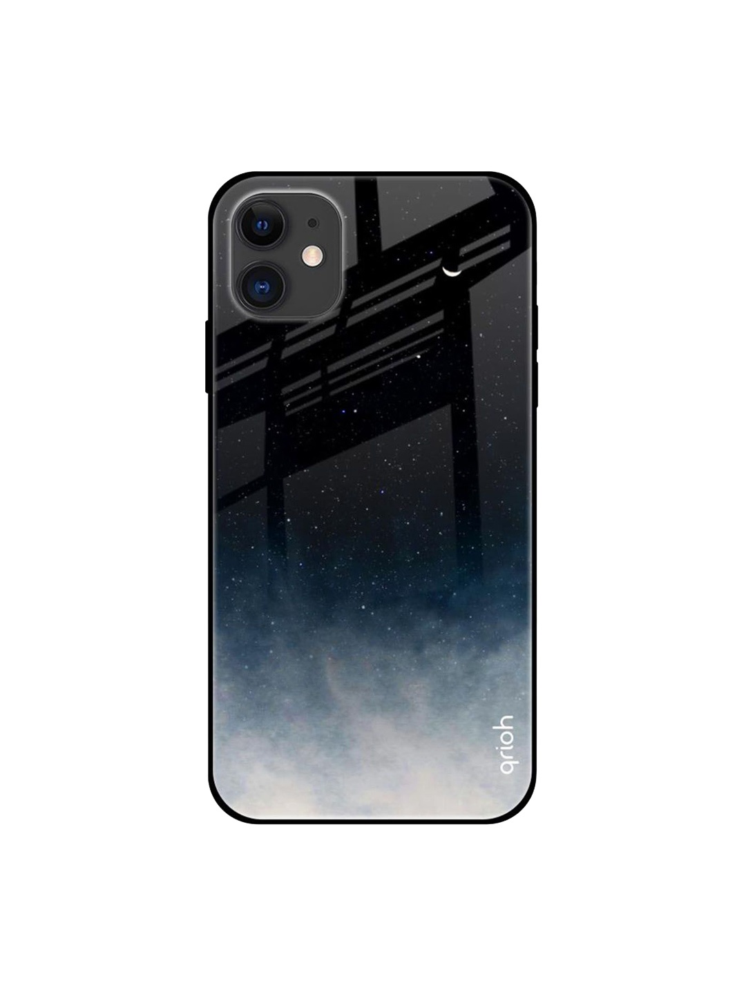 

QRIOH Quirky Printed iPhone 12 Back Case Mobile Accessories, Black