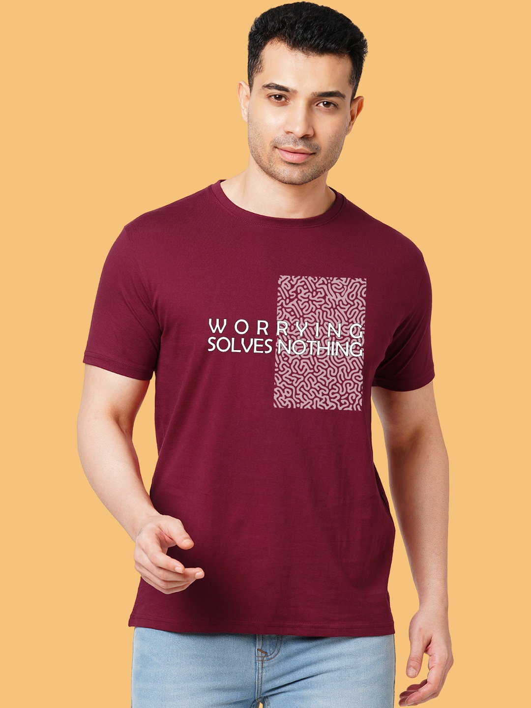 

Wear Your Opinion Men Typography Printed Round Neck Cotton T-shirt, Maroon