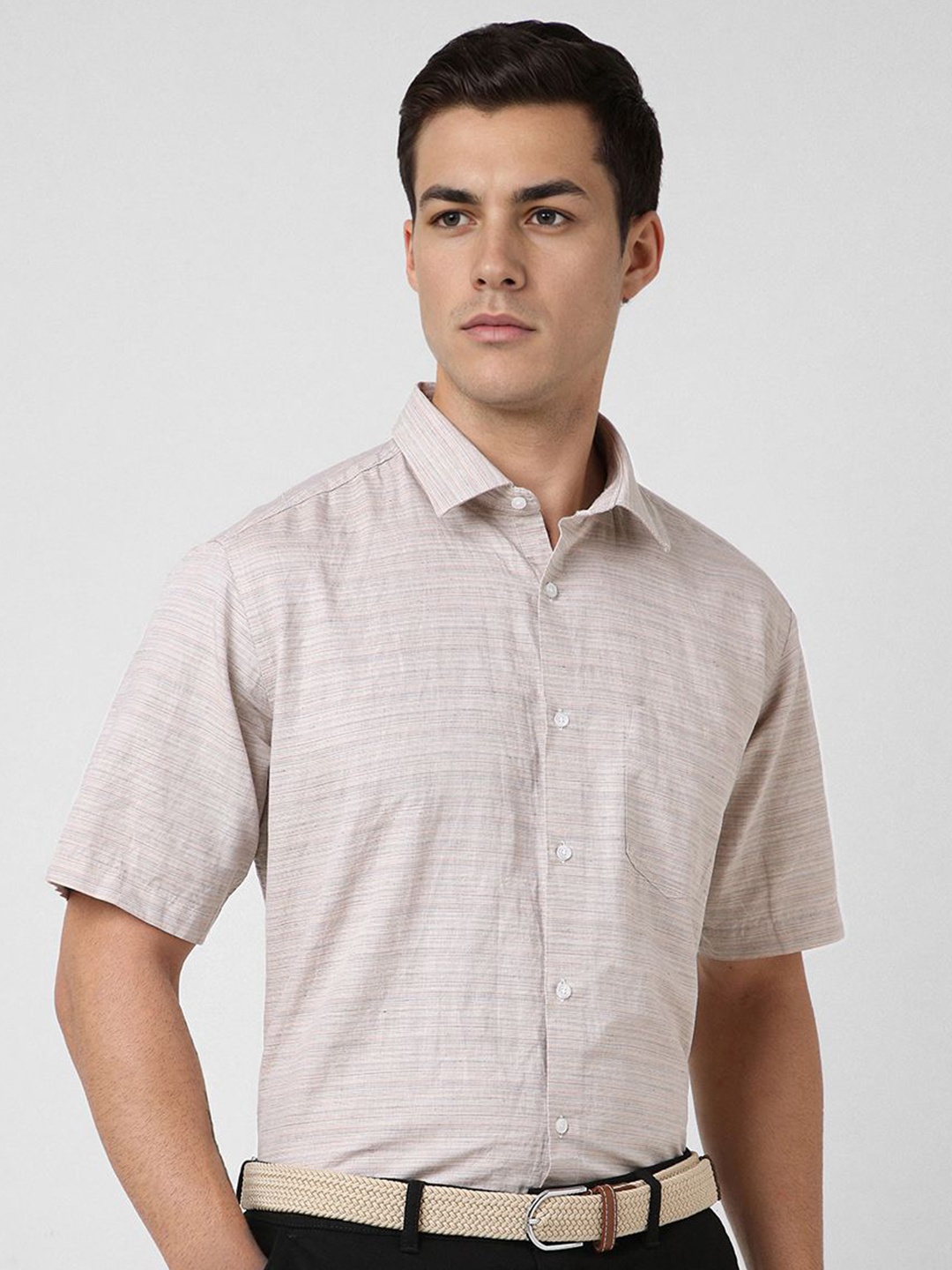 

Van Heusen Men Opaque Formal Shirt, Beige