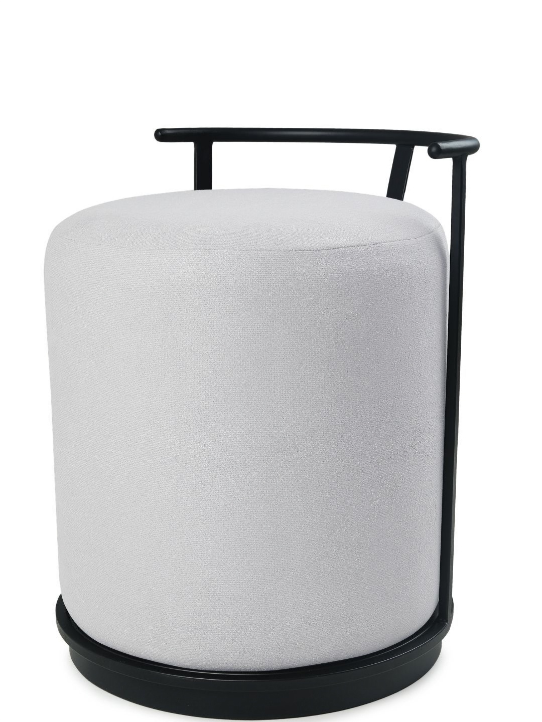 

Blck Homes Grey & Black Textured Cotton Cylindrical With Storage Leo Pouffe