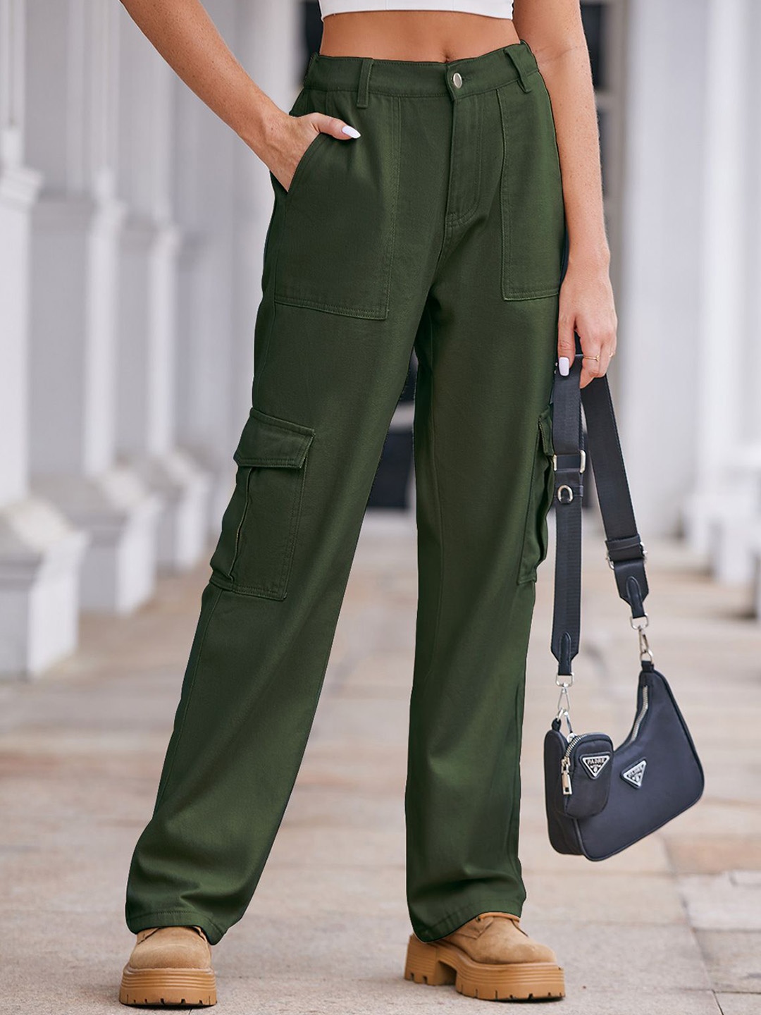

StyleCast Women Cargos Trousers, Green