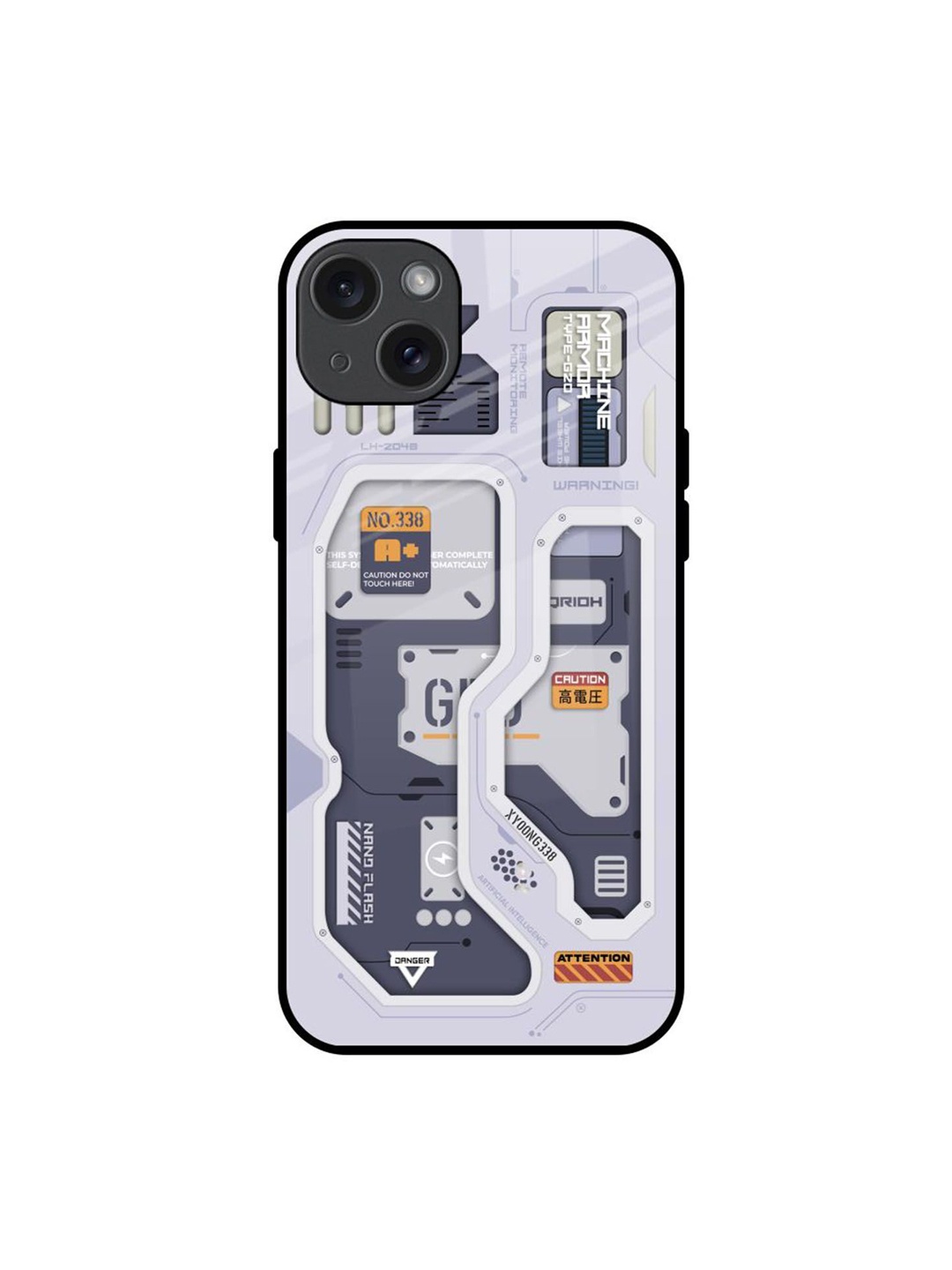 

QRIOH Tech Savvy Printed iPhone 15 Plus Back Case, White