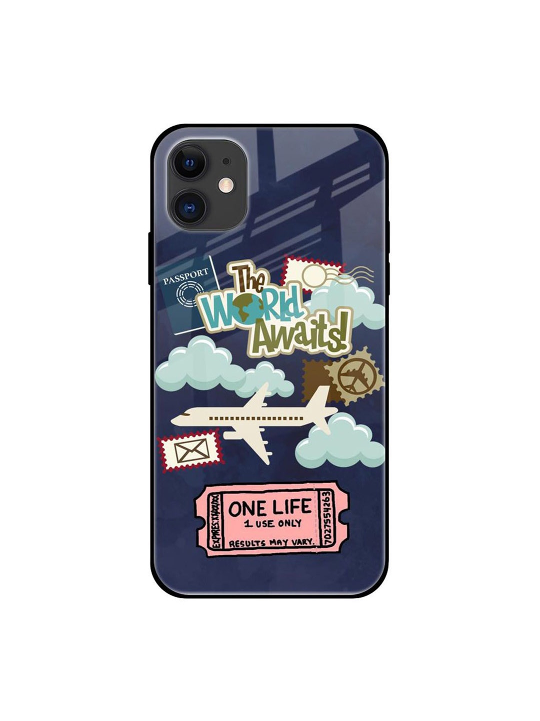 

QRIOH Floral Printed iPhone 12 Back Case Mobile Accessories, Blue