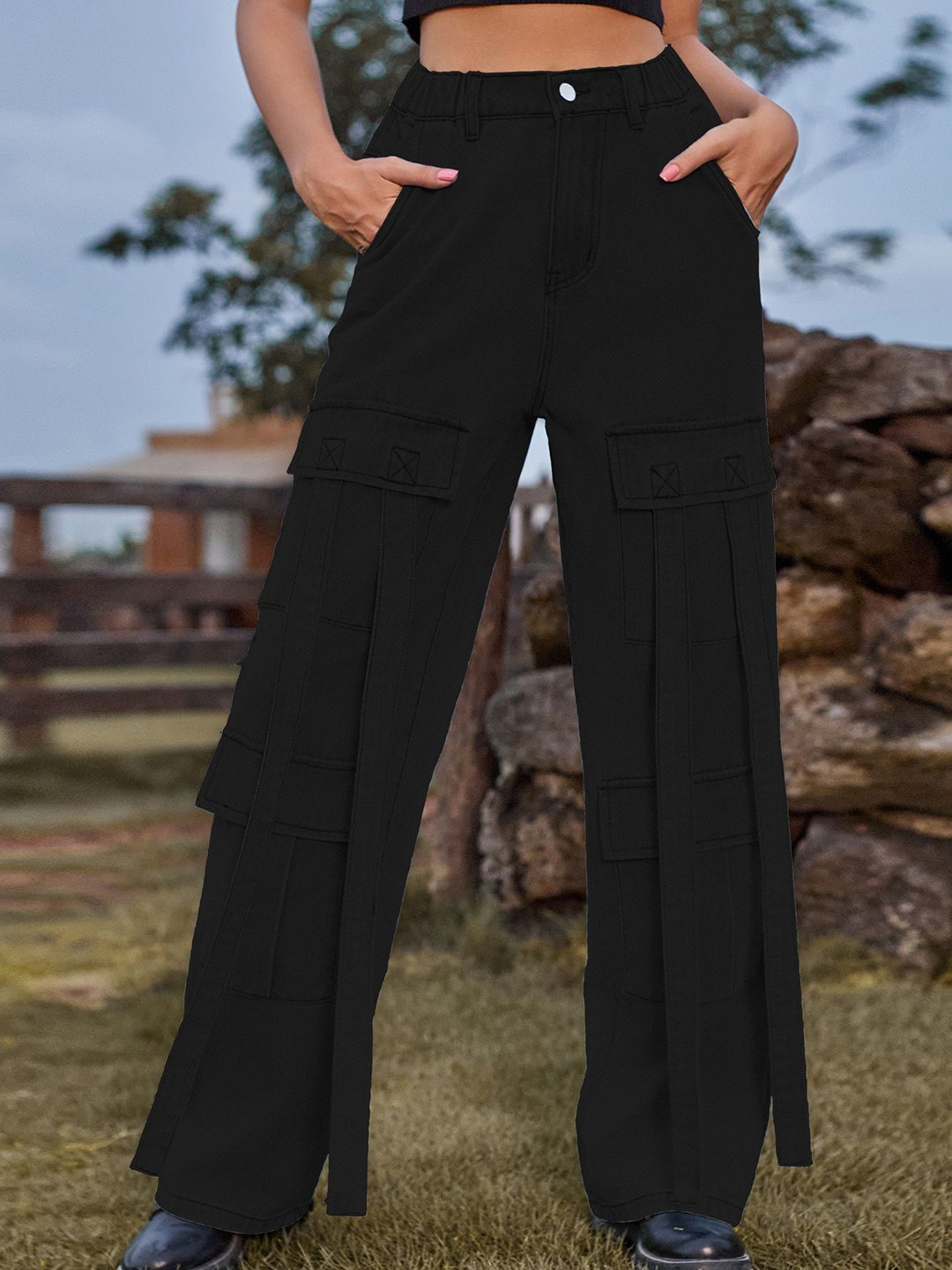 

StyleCast Women Cargos Trousers, Black