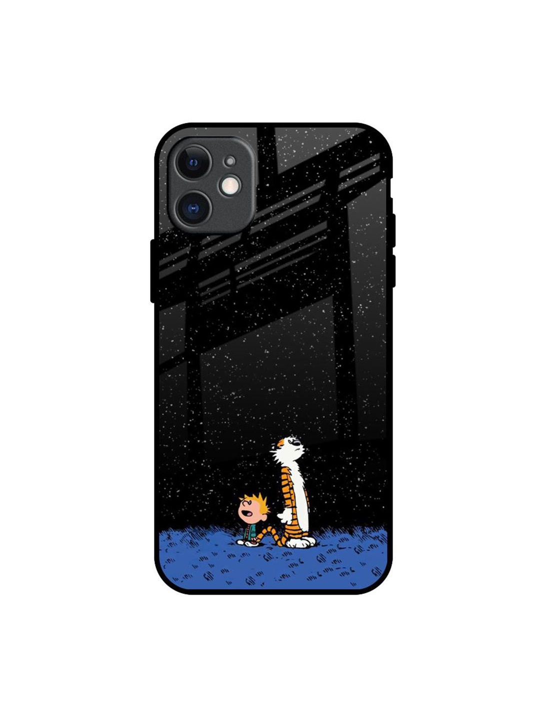 

QRIOH Night Sky Star Real Printed iPhone 11 Back Case, Black