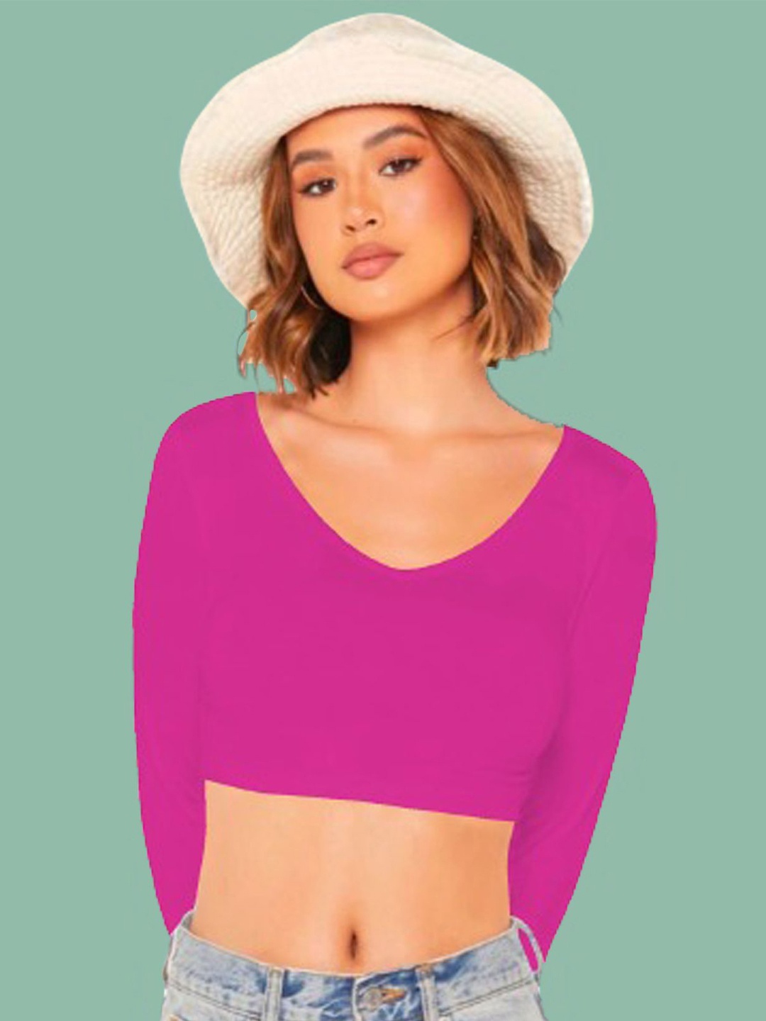 

Dream Beauty Fashion Solid Fitted Crop Top, Pink