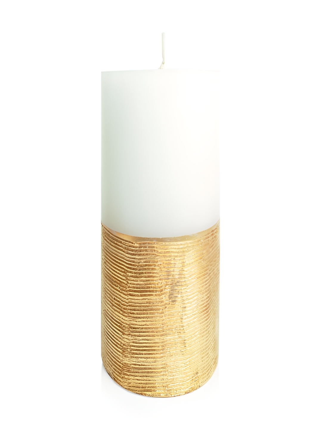 

PROKART Gold-Toned & White 1 pieces Pillar Candle