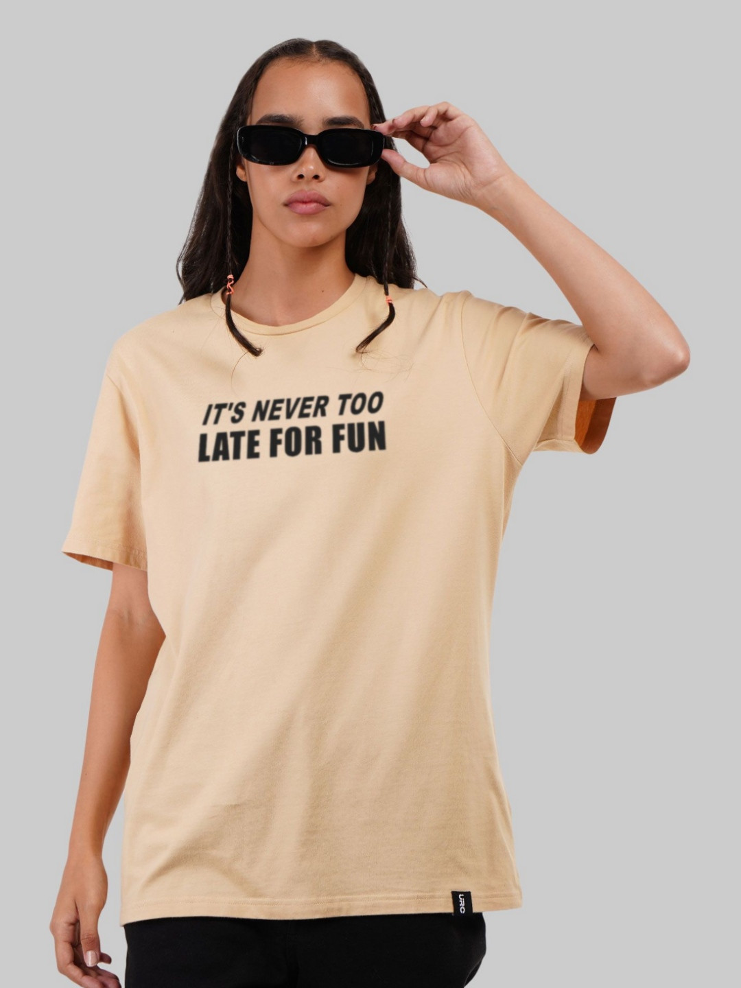 

Underrated Club Women Typography Bio Finish T-shirt, Beige