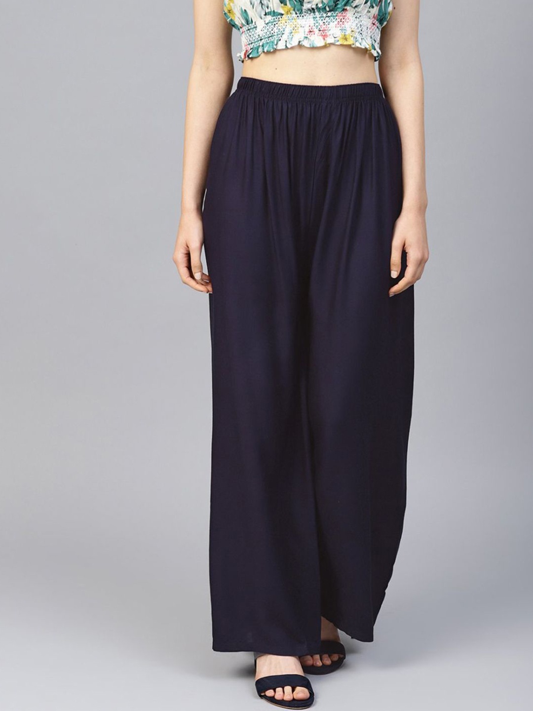 

GO GAZAB Women Palazzos, Navy blue