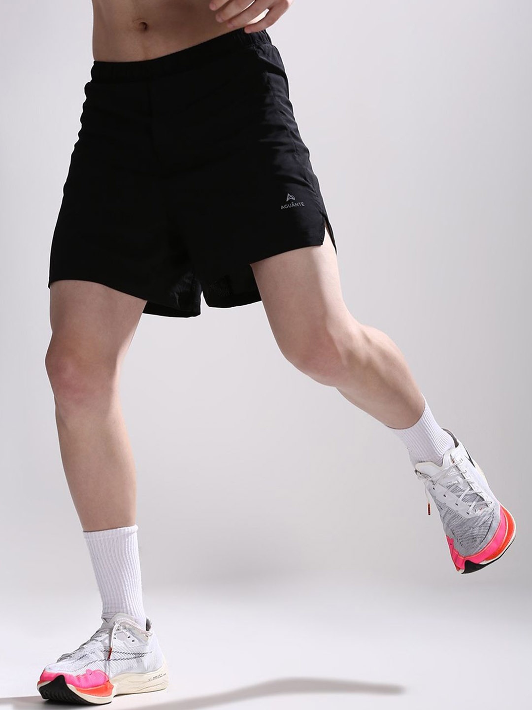 

AGUANTE Men Running Sports Shorts, Black