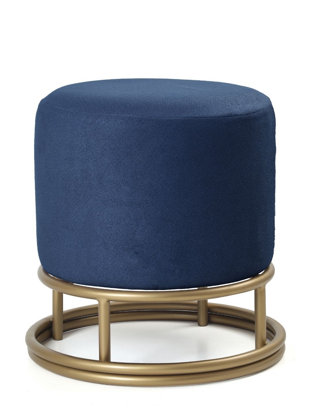 

Blck Homes Blue And Gold-Toned Lucas Pouffe Cylindrical Ottoman