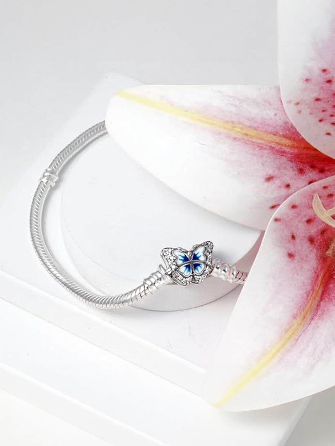 

Tuanz Silver Jewelry Women Sterling Silver Rhodium-Plated Link Bracelet