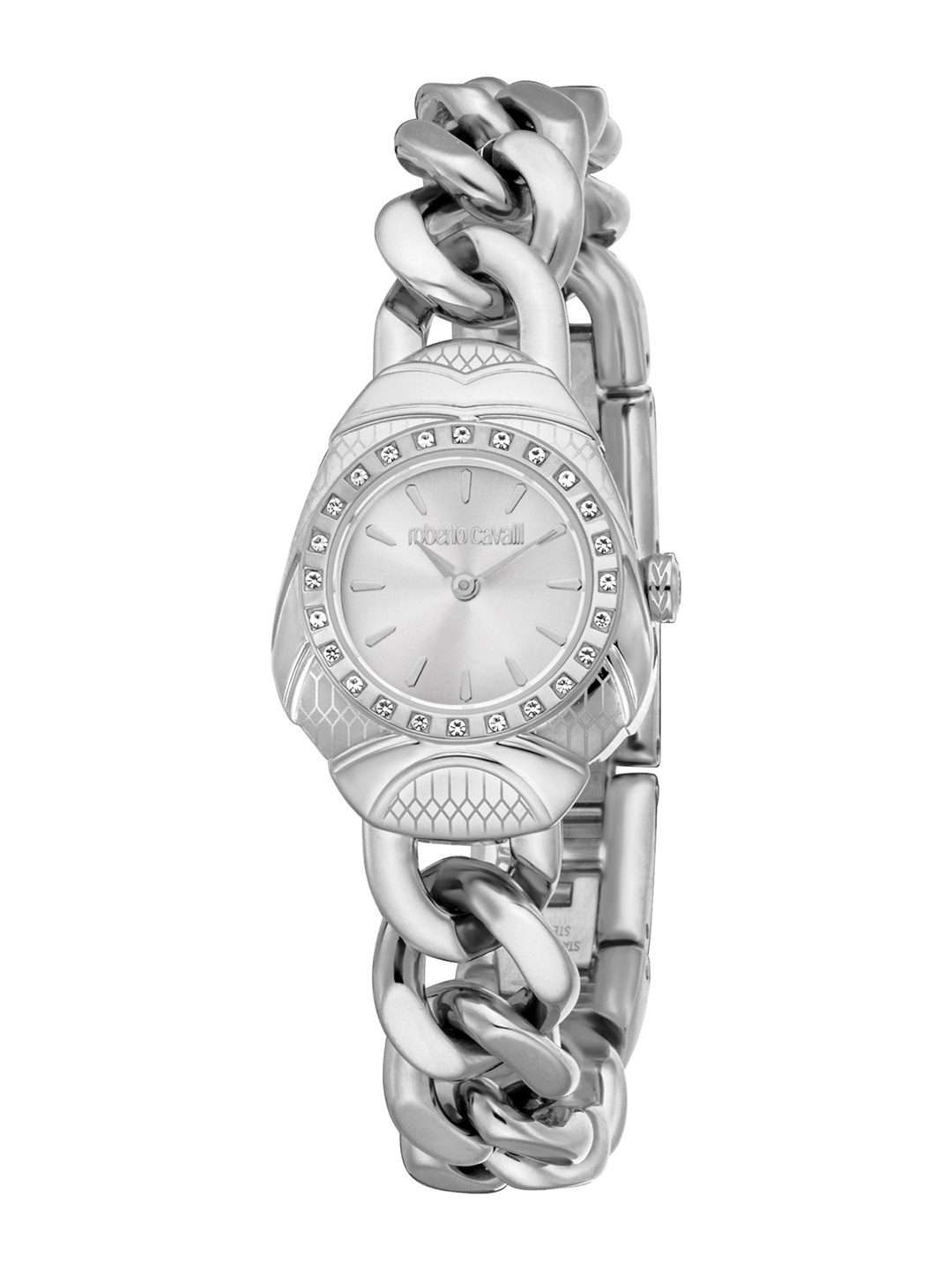 

Roberto Cavalli Women Dial & Stainless Steel Bracelet Style Straps Analogue Automatic Watch RC5L093M0015, Silver