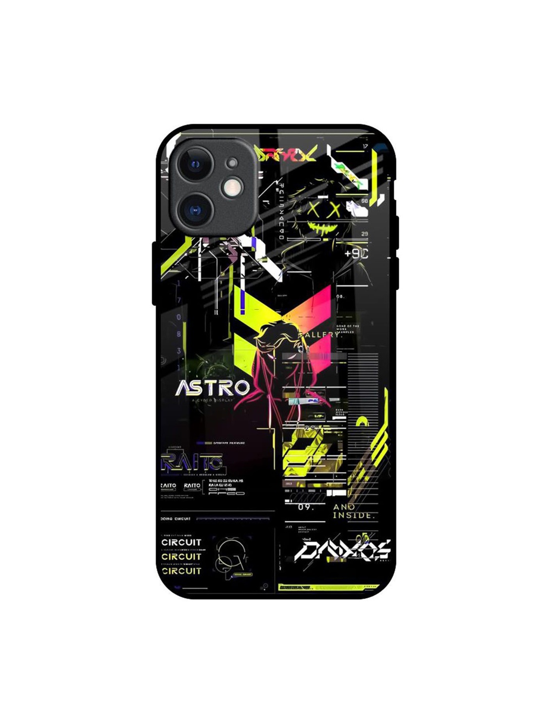 

QRIOH Astro Glitch Printed iPhone 11 Back Case, Black