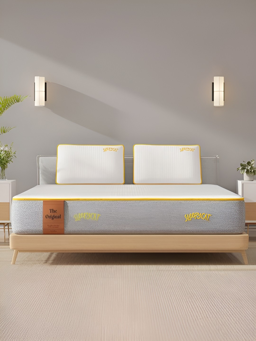 

SleepyCat Original Ortho Medium Firm 10 Inch Thickness King Size Mattress 84x78x10 Inches, Grey