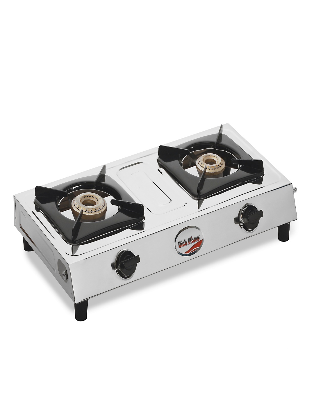 

Rich Flame Silver-toned 2 Burner Stainless Steel Gas Stove