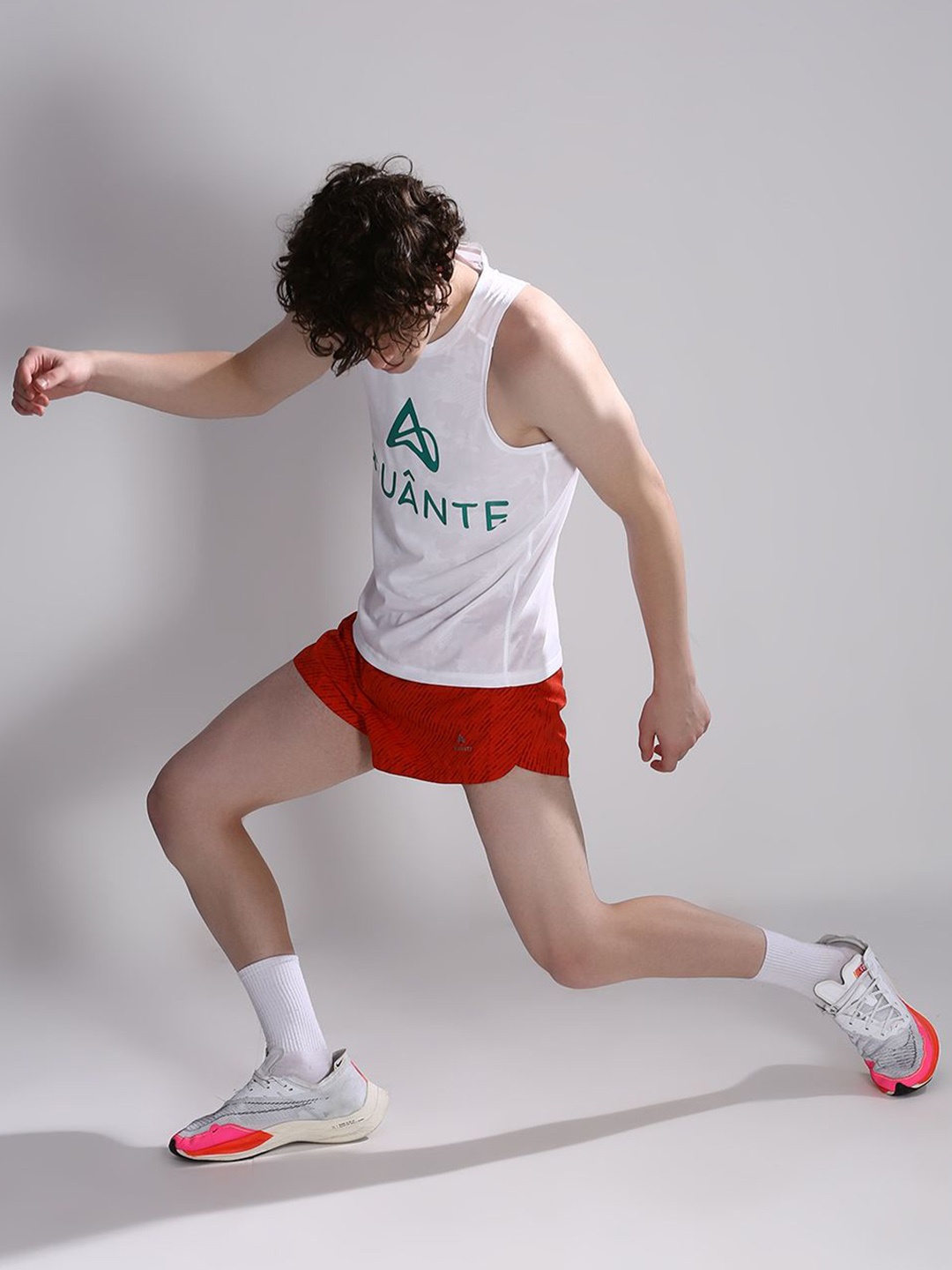 

AGUANTE Men Printed Running Sports Shorts, Red