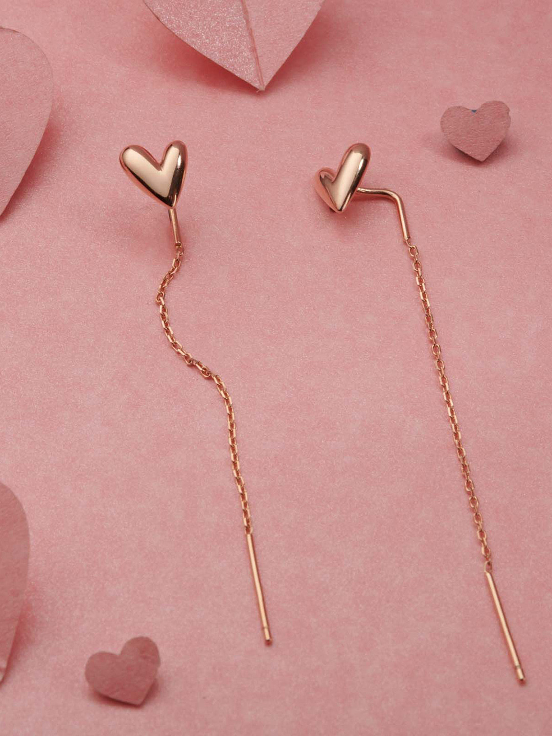 

Gargi by P. N. Gadgil & Sons 925 Sterling Silver Heart Shaped Drop Earrings, Gold