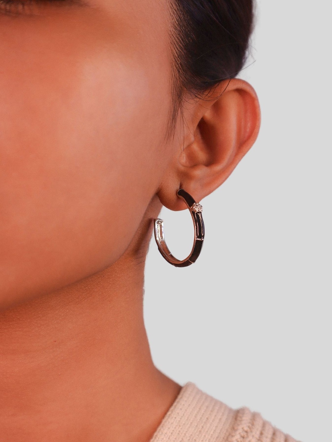 

House of Pehr Brass Circular Hoop Earrings, Black