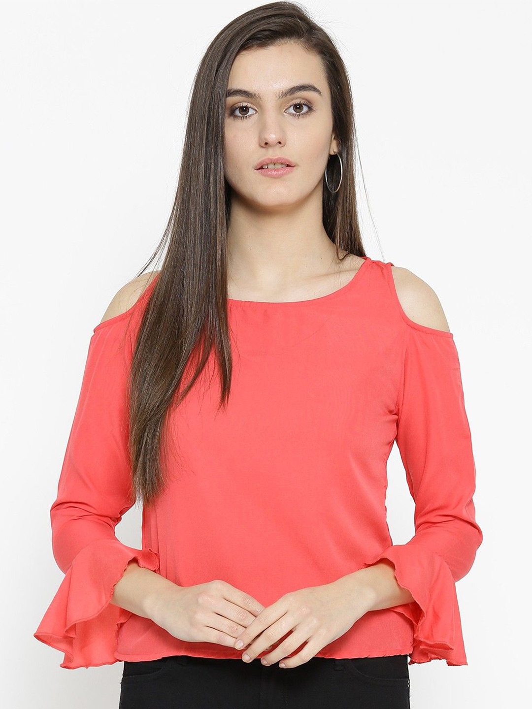 

Moda Rapido Women Cold-Shoulder Top, Coral