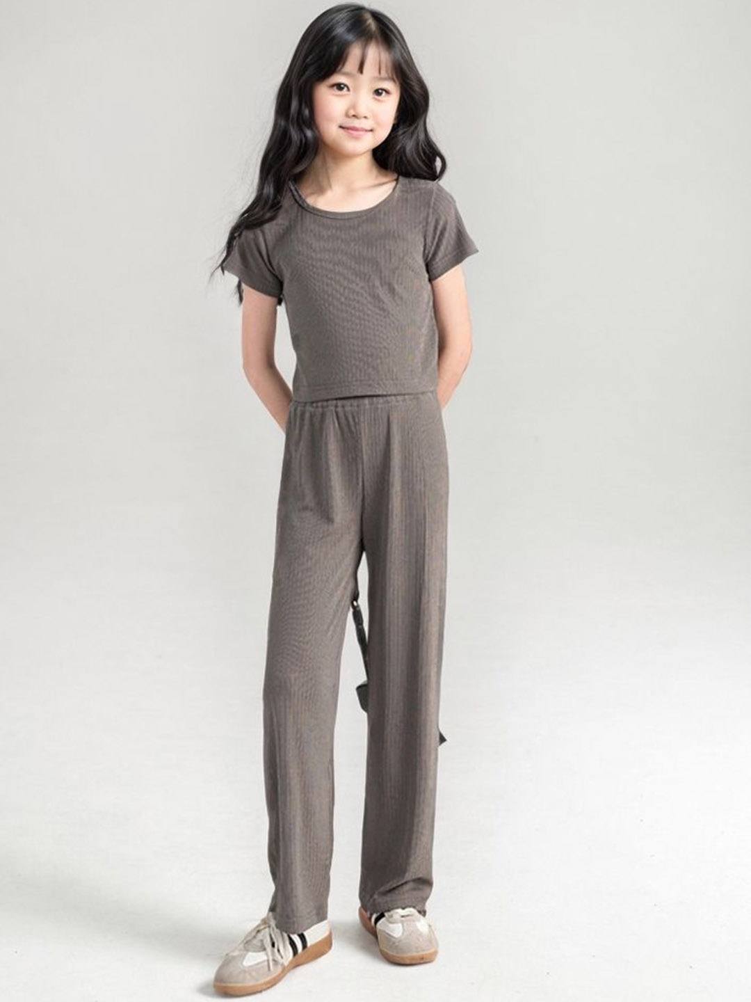 

LULU & SKY Girls Top with Trousers, Grey