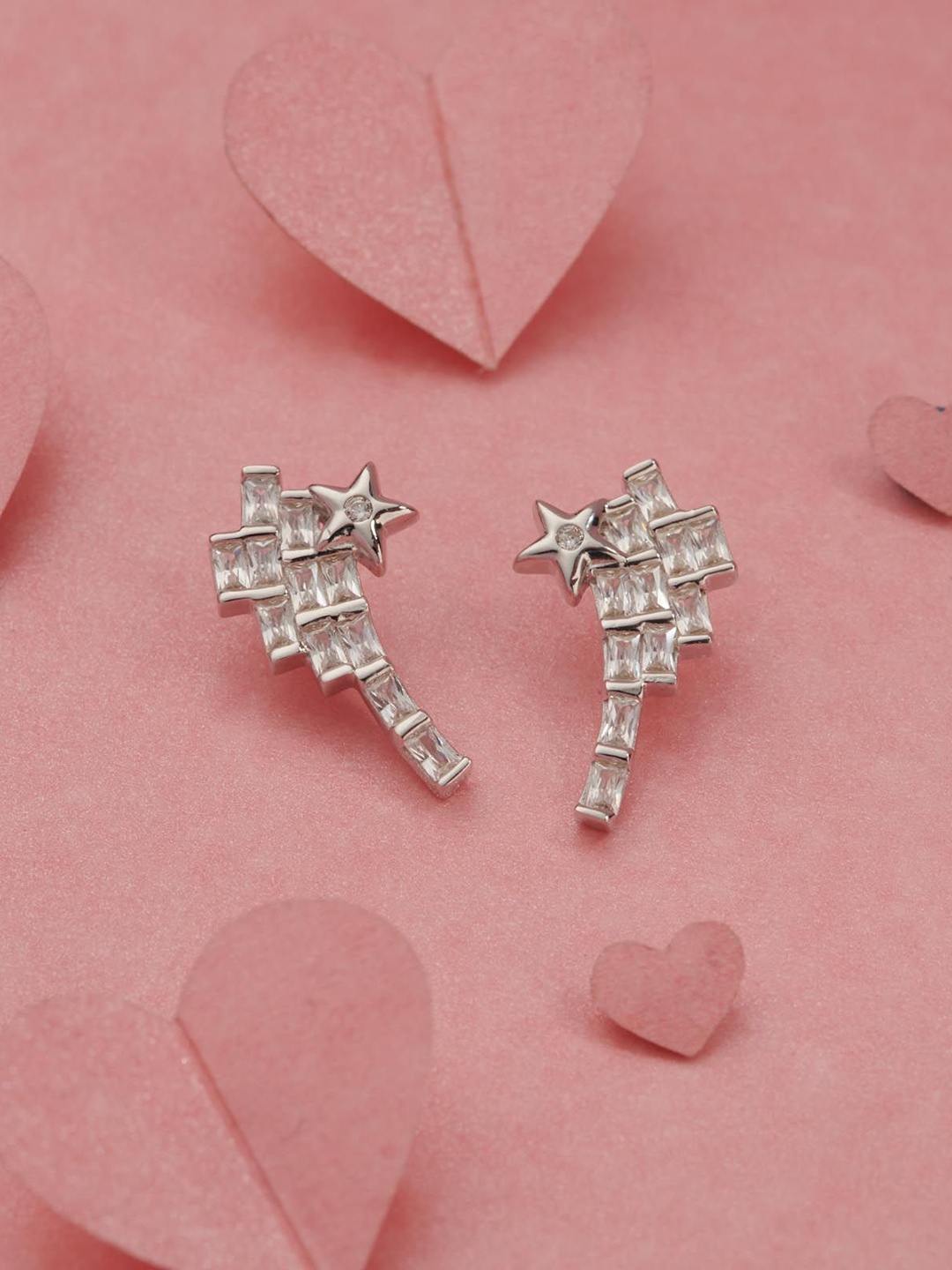 

Gargi by P. N. Gadgil & Sons 92.5 Sterling Silver Artificial Stones Contemporary Studs
