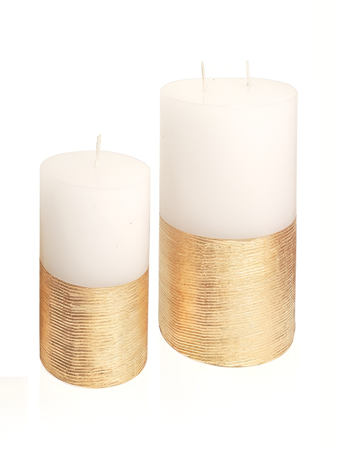 

PROKART Gold-Toned & White 1 pieces Pillar Candle