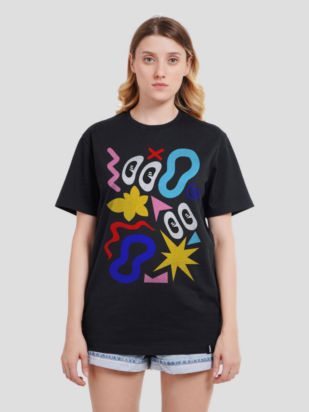 

Underrated Club Women Typography Printed Bio Finish Raw Edge T-shirt, Black