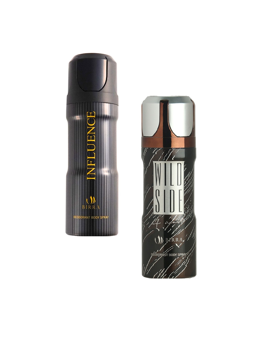 

BIRRA Set Of 2 Influence & Wild Side Deodorant Body Spray - 200 ml Each, Black