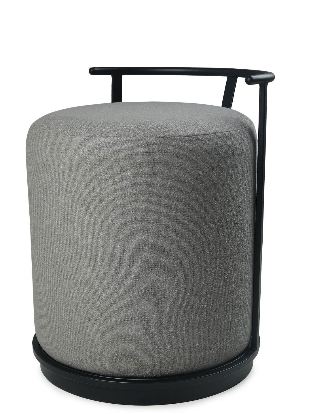 

Blck Homes Grey & Black Cotton Cylindrical With Storage Leo Pouffe Ottoman