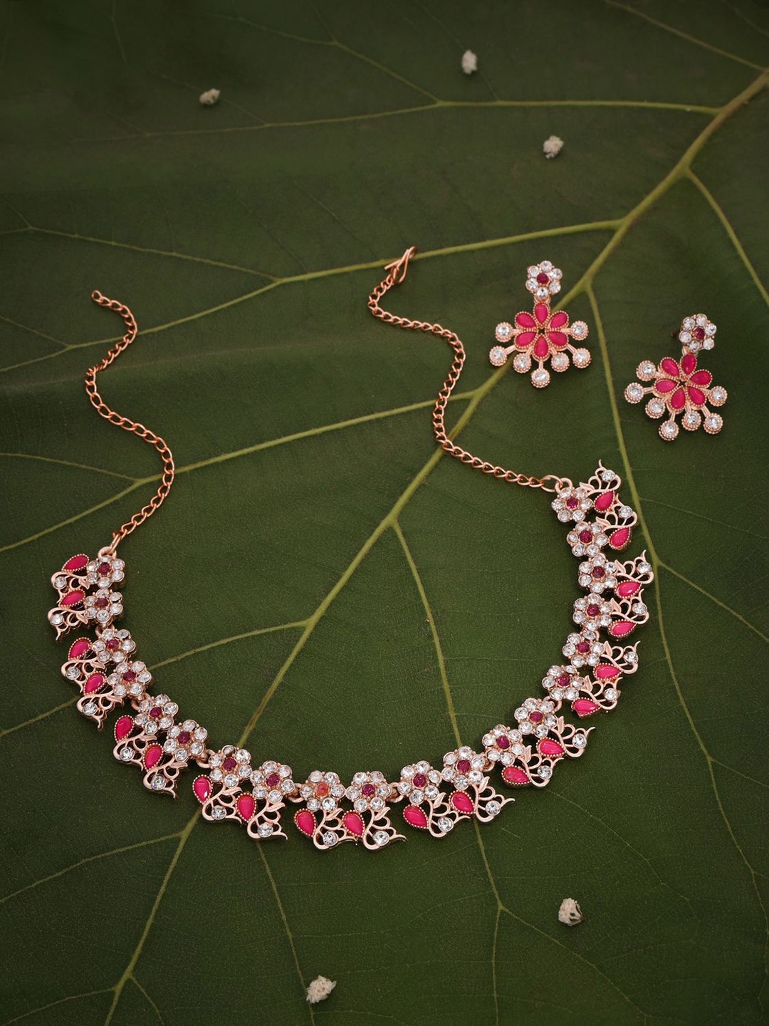 

Lyriss Gold-Plated American Diamond Studded Jewellery Set
