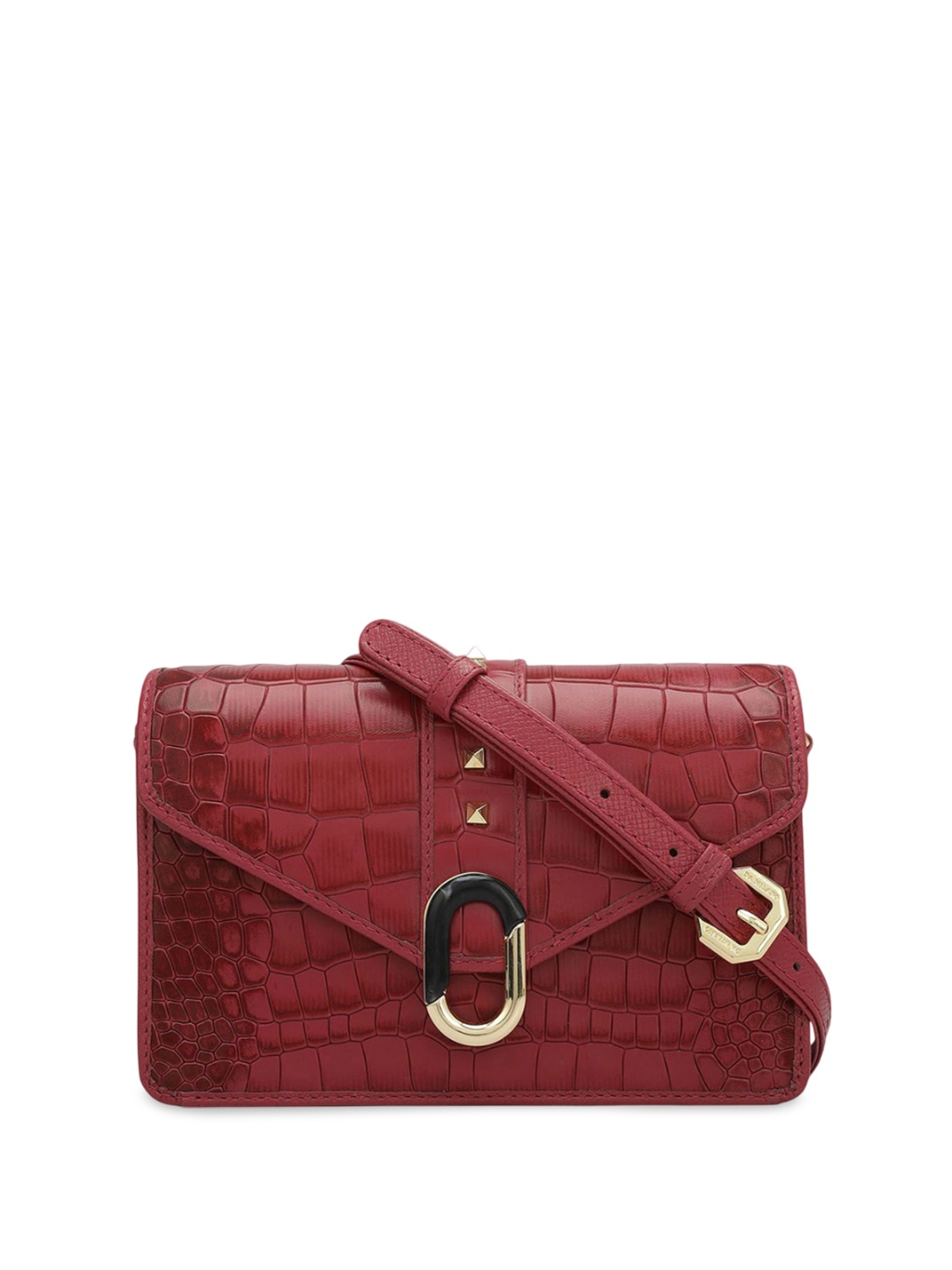 

Da Milano Textured Leather Structured Shoulder Bag, Magenta