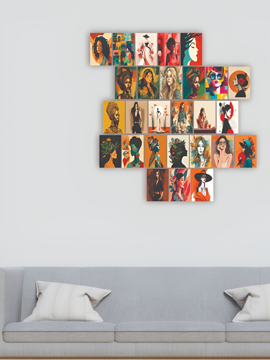 

CVANU Posters Red And Orange 27 Piece Paper Wall Core