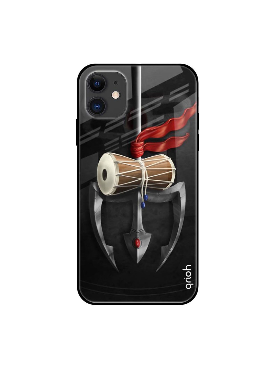 

QRIOH Quirky Printed iPhone 12 Back Case Mobile Accessories, Black