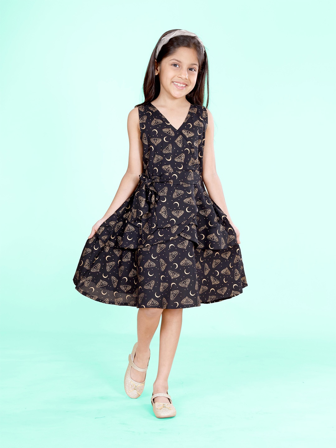 

KiddoPanti Print Fit & Flare Dress, Black